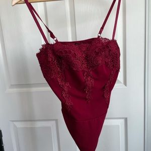 Red Lace Bodysuit